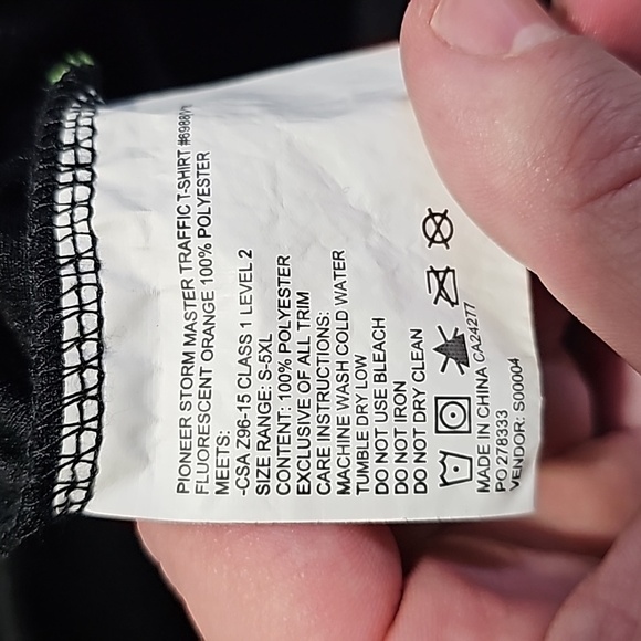 Pioneer XL black reflective class 1 level 2 storm master traffic short sleeve - Picture 7 of 7